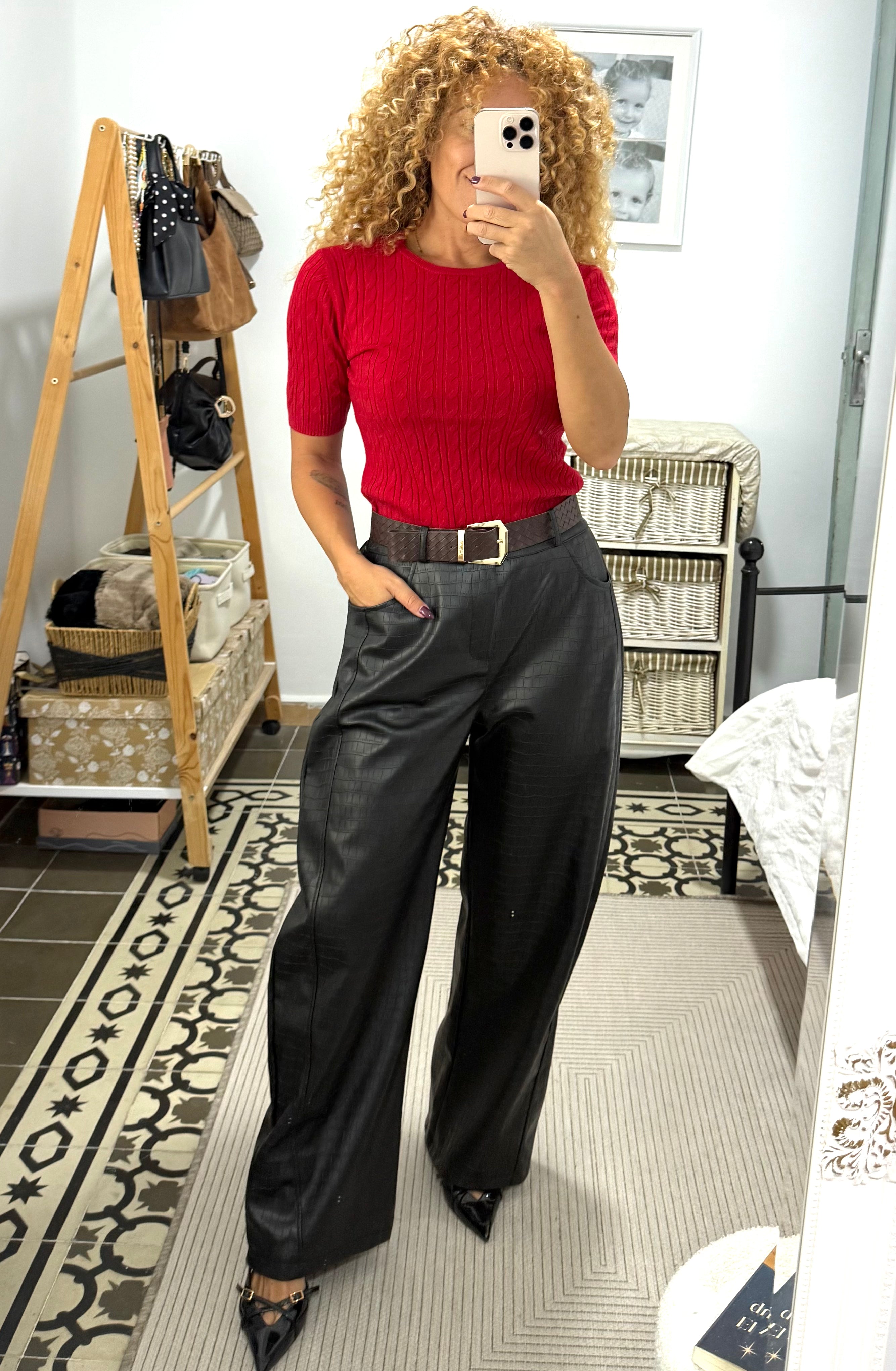 Jersey Lea Punto — Rojo y Negro
