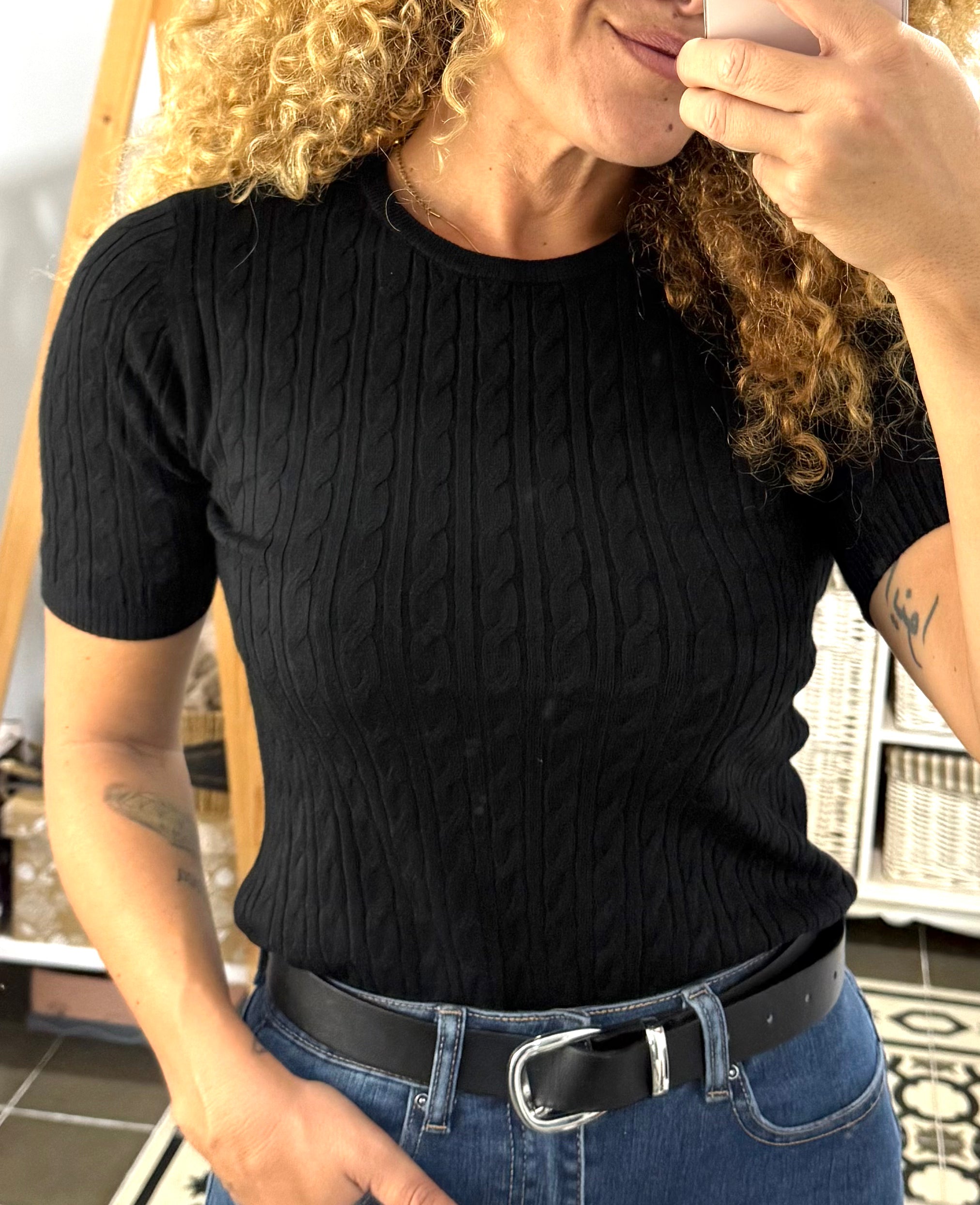 Jersey Lea Punto — Rojo y Negro