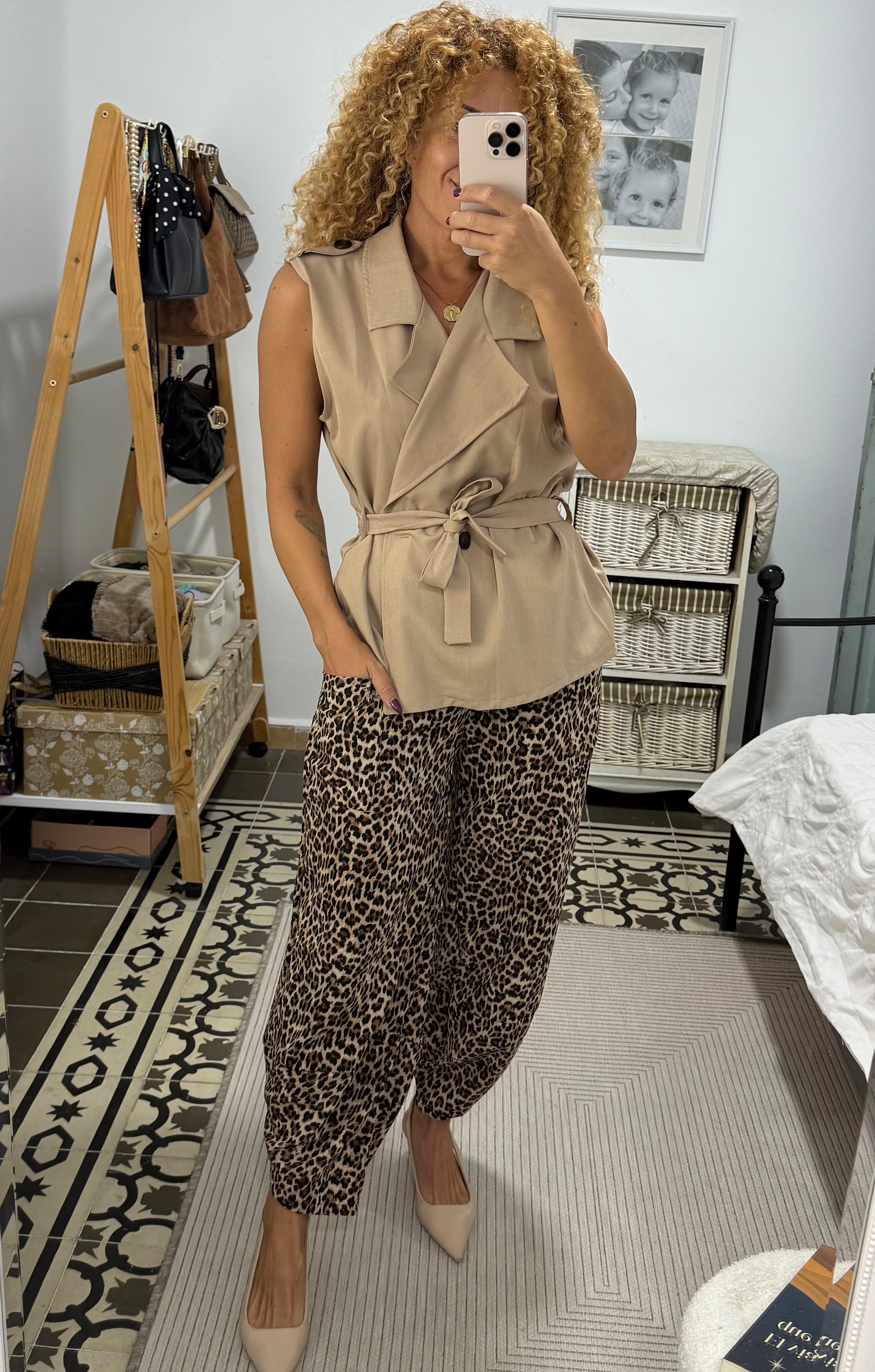 Chaleco Marla — Marrón y Beige
