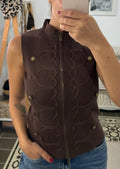 Chaleco Top Lucca — Marrón, Negro y Berenjena