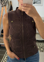 Chaleco Top Lucca — Marrón, Negro y Berenjena