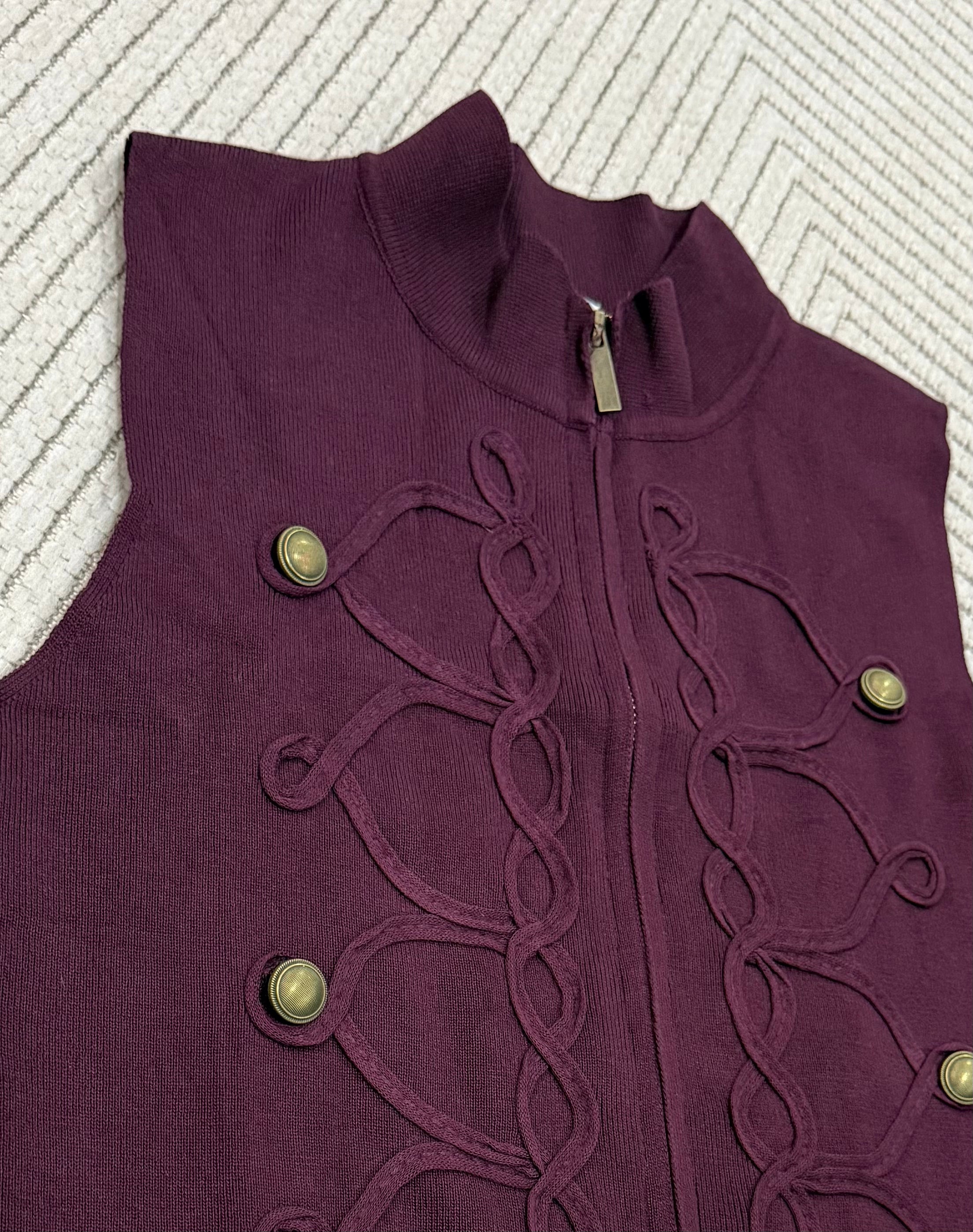 Chaleco Top Lucca — Marrón, Negro y Berenjena