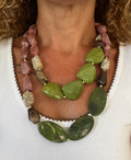 Collar Vedra — Vino y Marrón / Rosa y Verde / Mostaza y Azul
