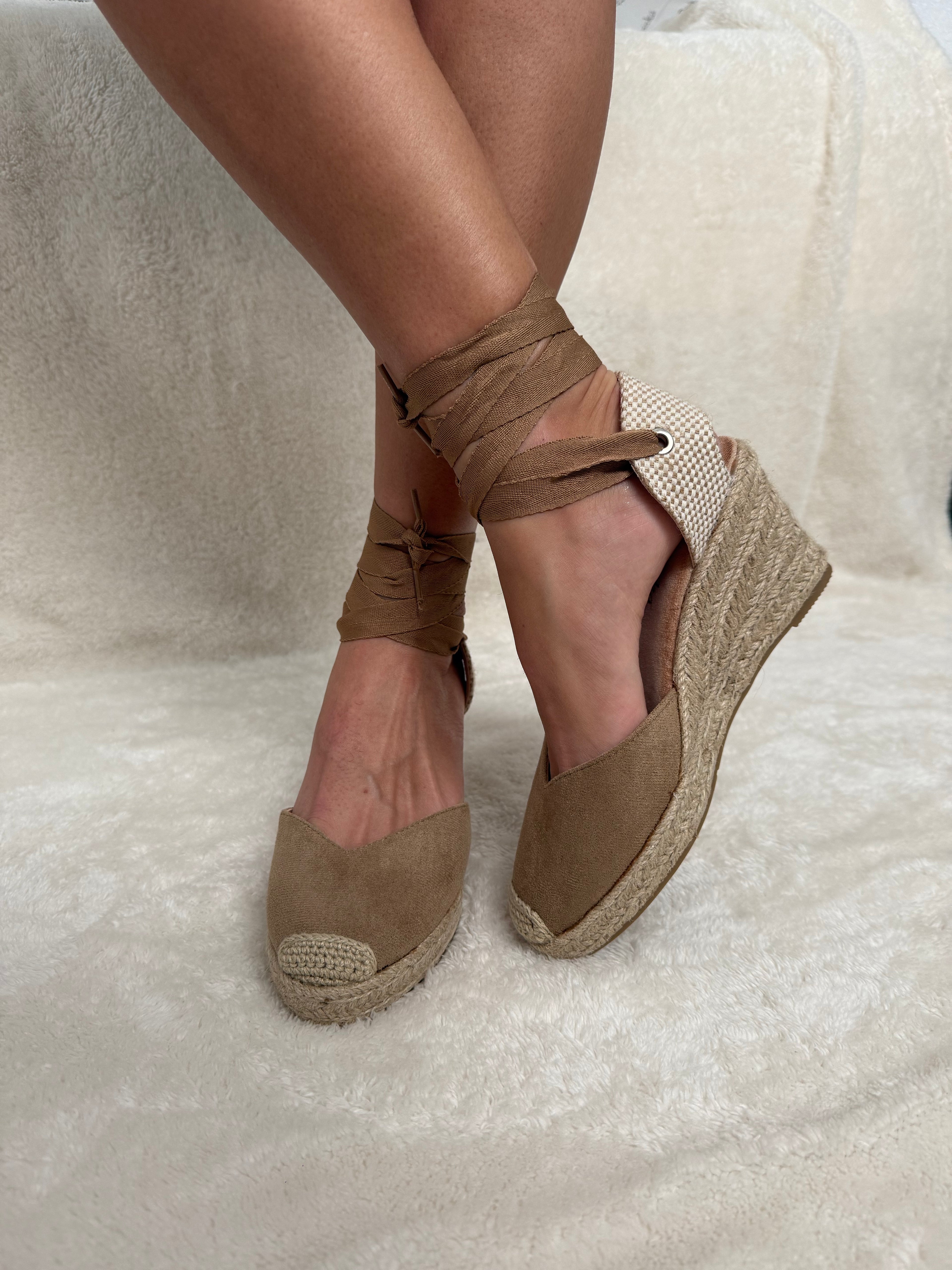 Cuña Rafia Sofía - Beige