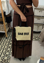 Bolso Tote - Beige y Marrón