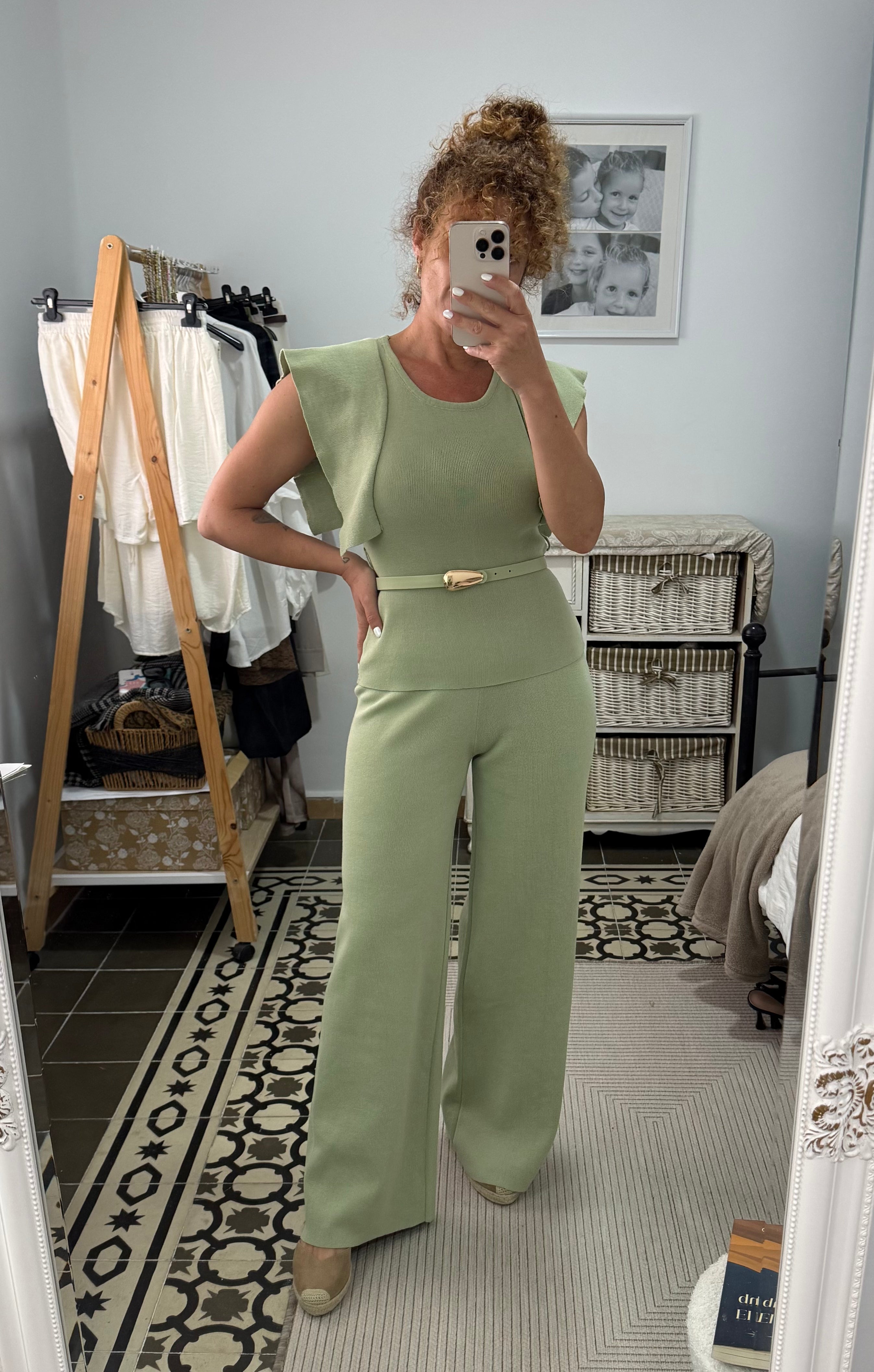 Conjunto Lucía - Crema y Verde