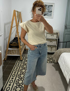 Camiseta Ainhoa - Beige y Verde