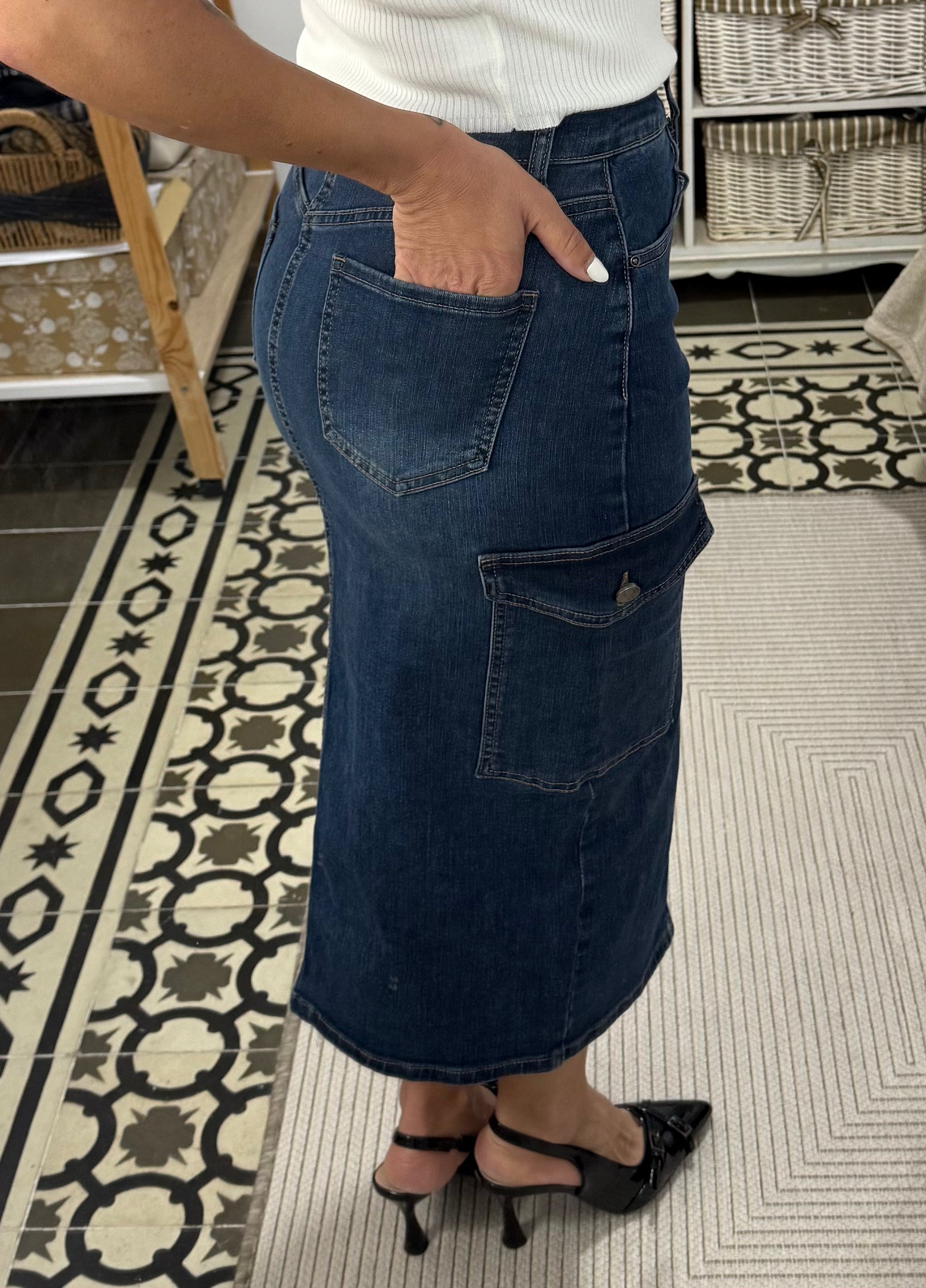 Falda Siana - Denim Azul