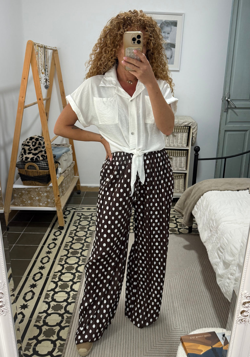 Pantalón Topos - Marrón y Beige