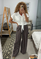 Pantalón Topos - Marrón y Beige