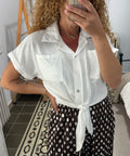 Camisa Patty - Beige y Blanco