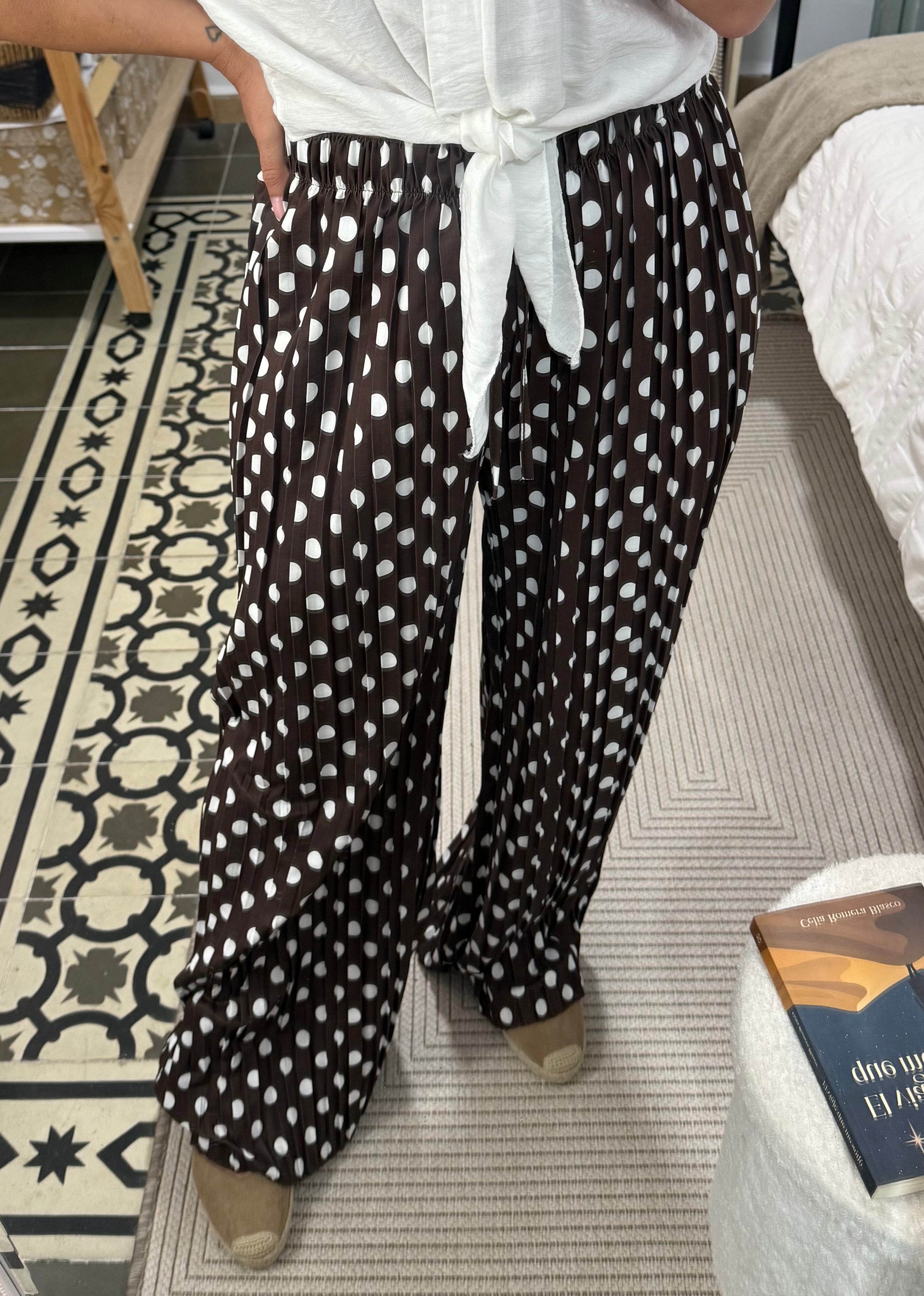 Pantalón Topos - Marrón y Beige