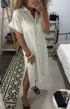 Vestido Miriam - Blanco y Marrón