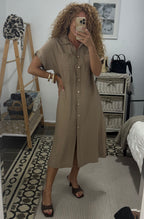 Vestido Miriam - Blanco y Marrón