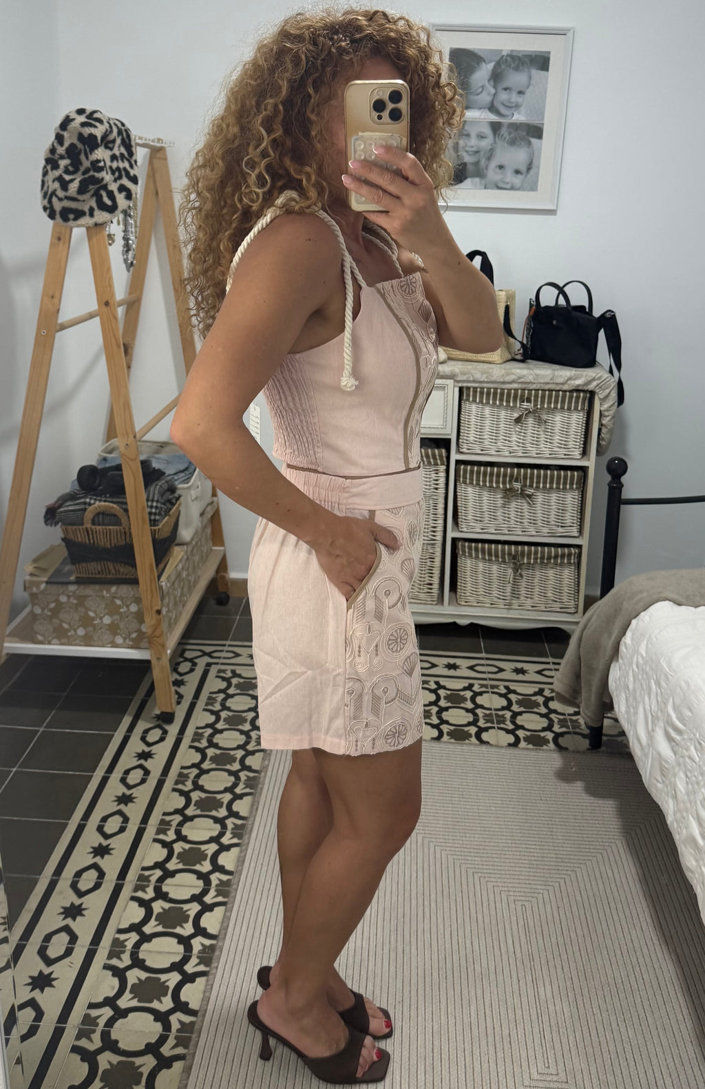 Conjunto Palma - Blanco y Rosa