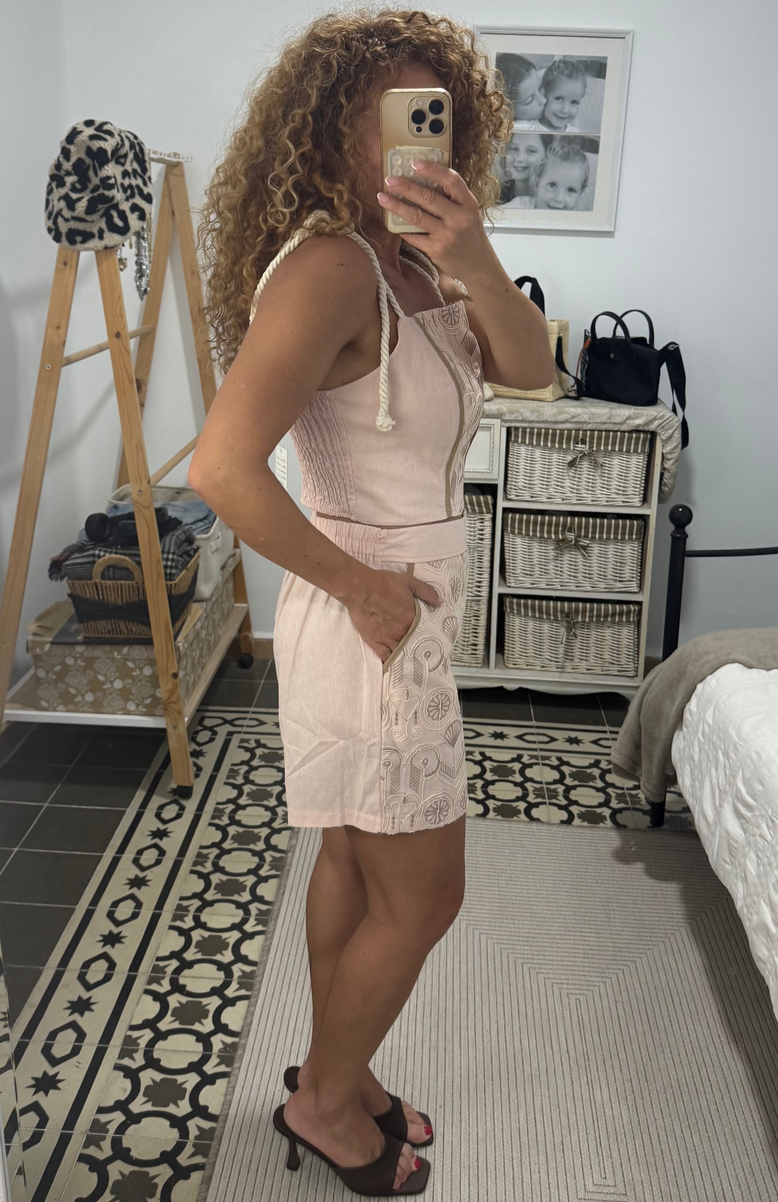 Conjunto Palma - Blanco y Rosa