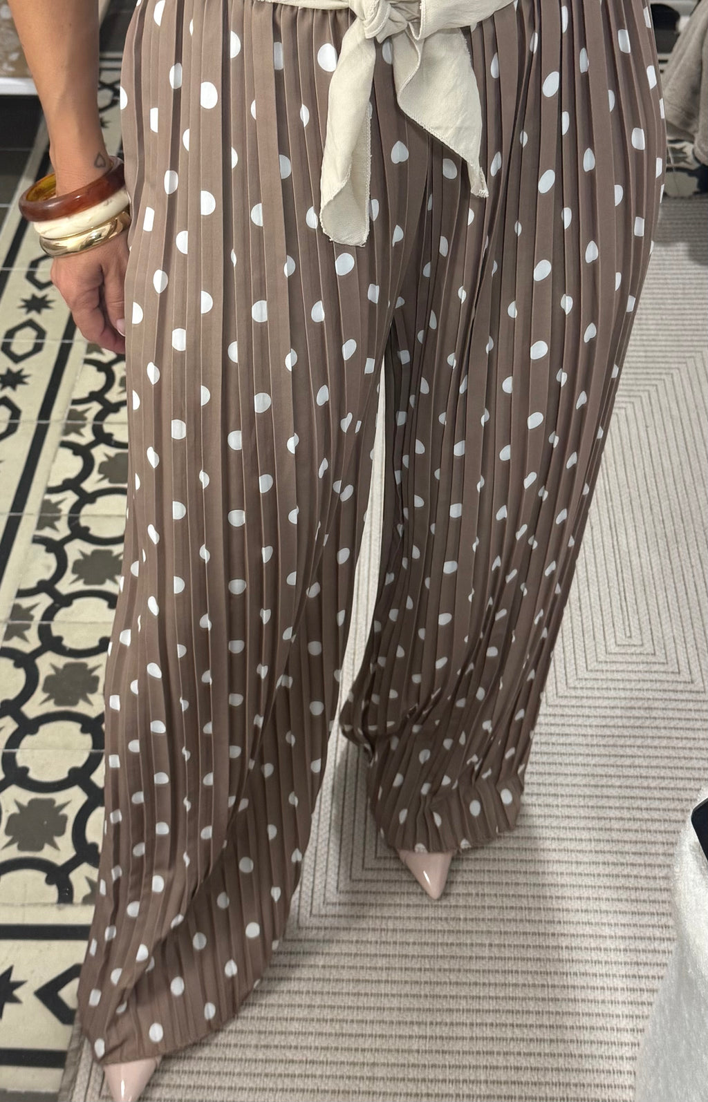Pantalón Topos - Marrón y Beige