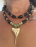 Collar Love - Marrón, Verde y Dorado