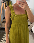 Vestido Claudia — Marrón, Pistacho y Teja