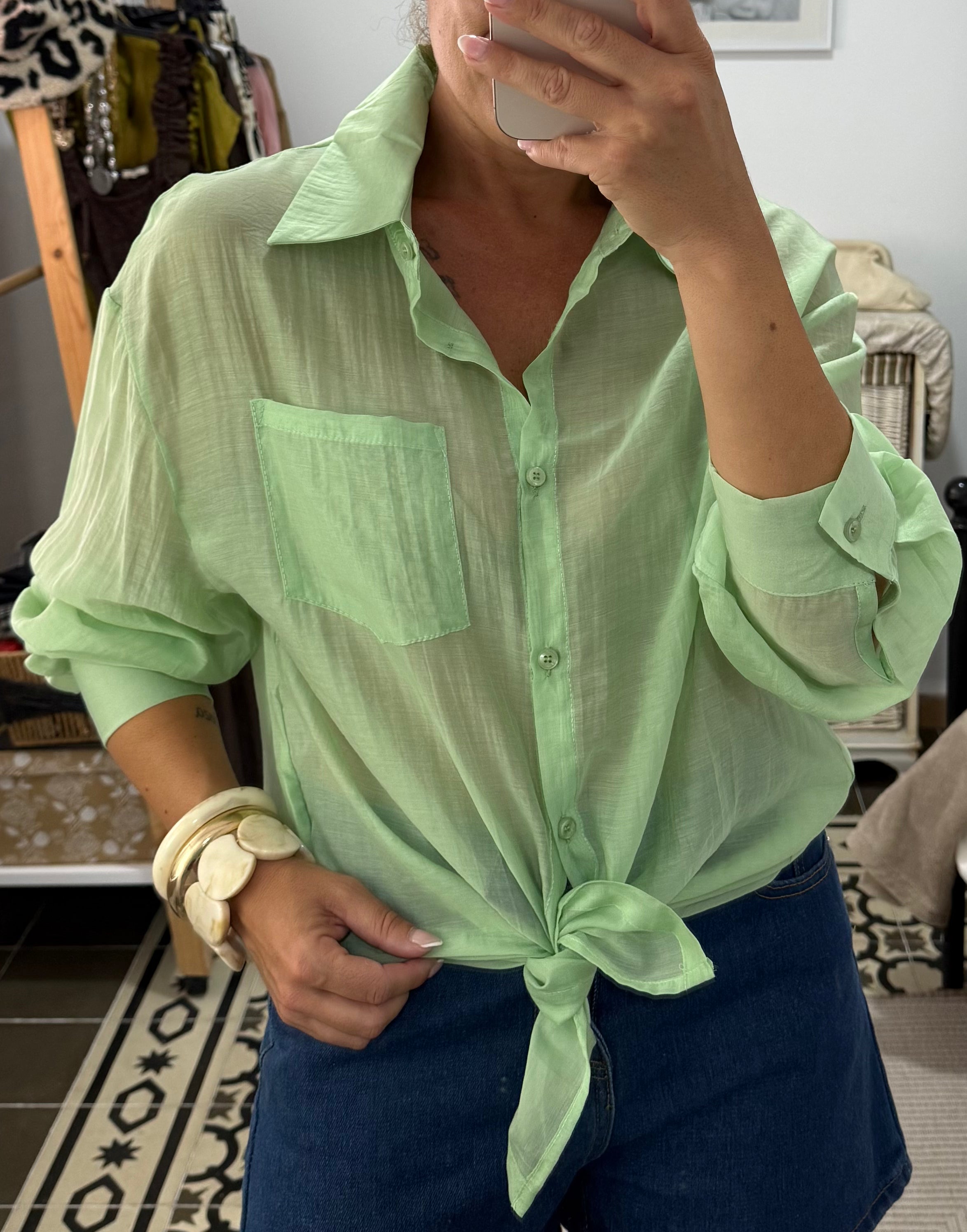 Camisa Miami — Rosa, Verde y Camel