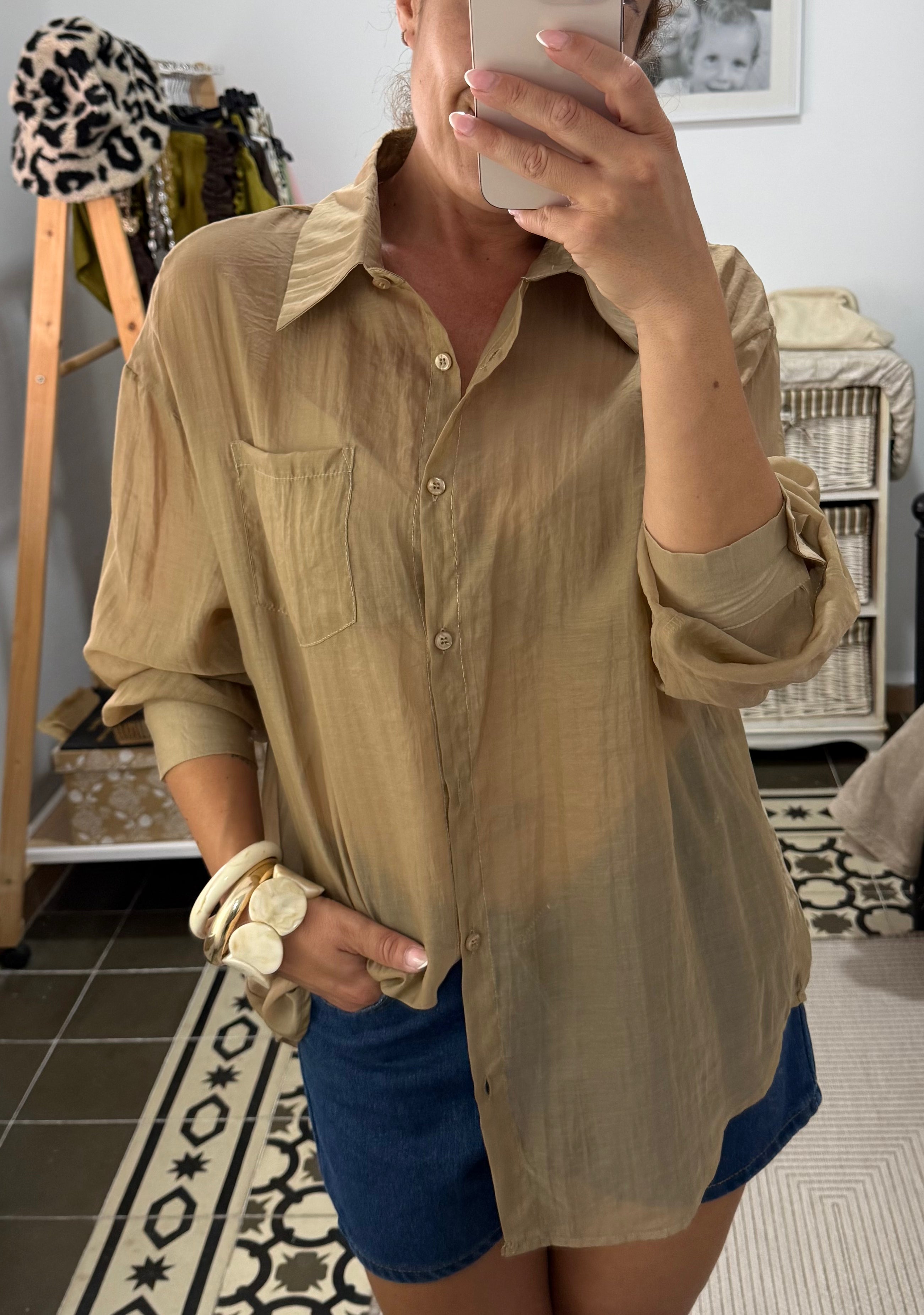 Camisa Miami — Rosa, Verde y Camel