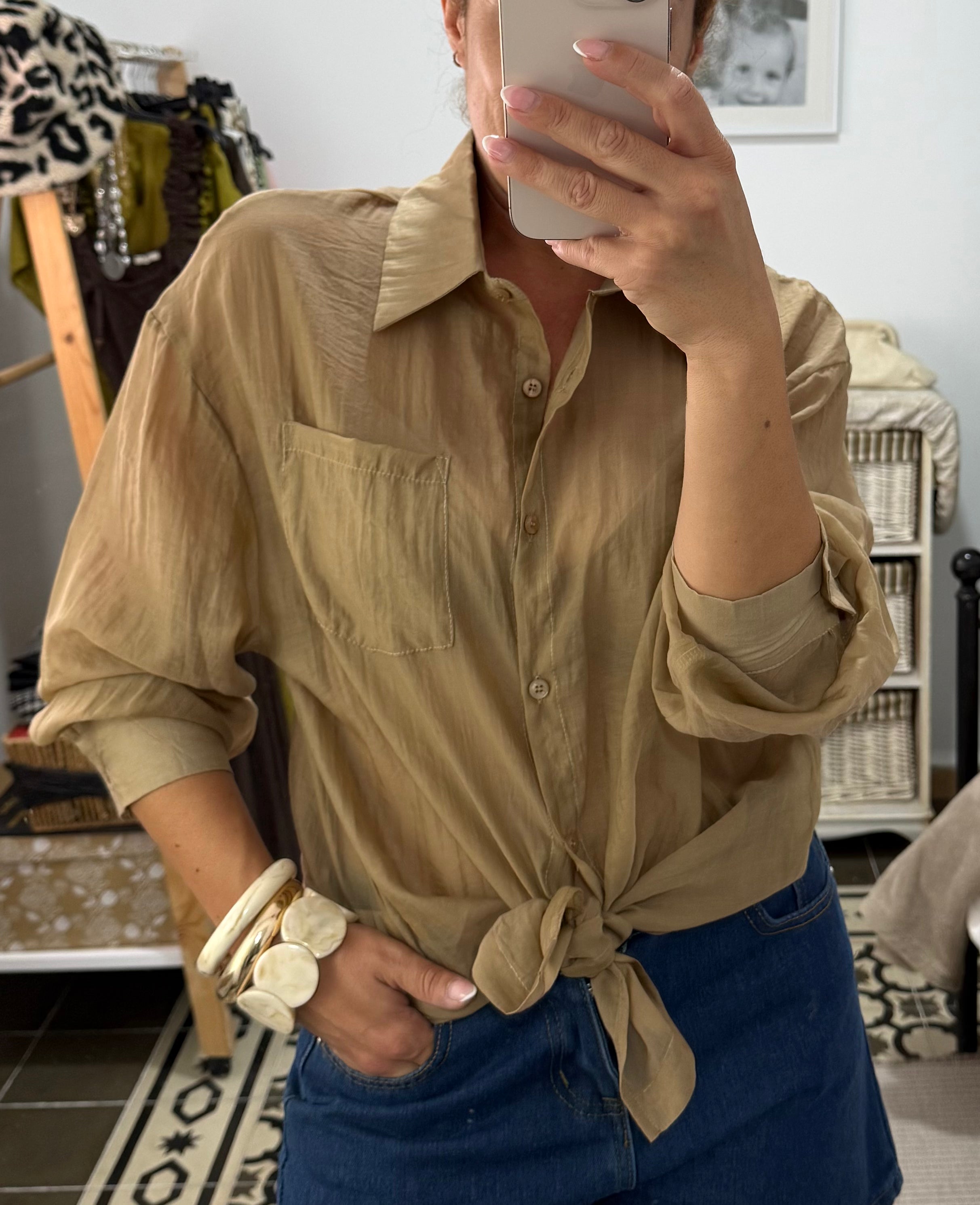 Camisa Miami — Rosa, Verde y Camel