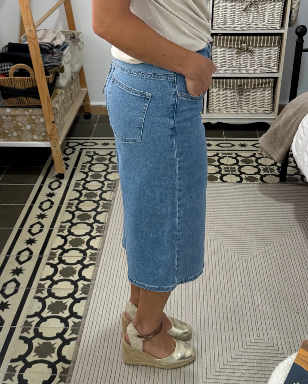 Bermuda Tejana Yaiza — Denim Azul Claro