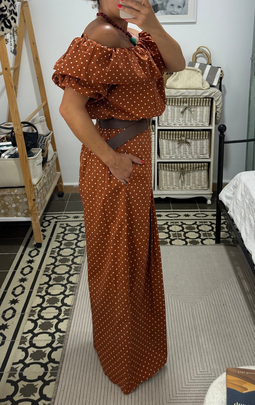 Pantalón Brisa con Cinturón — Teja