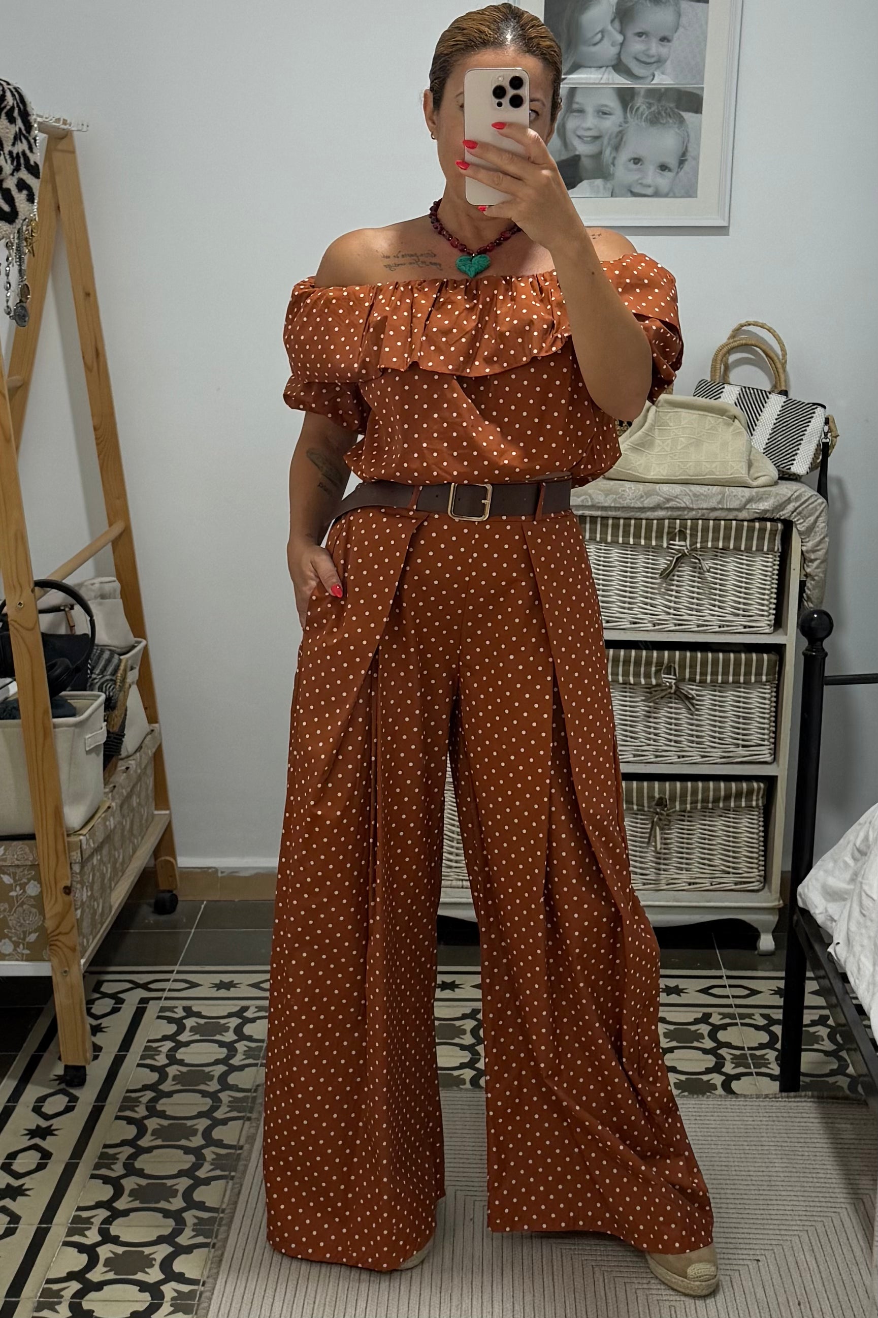 Pantalón Brisa con Cinturón — Teja