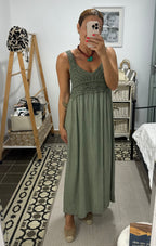 Vestido Azahar — Marrón / Verde