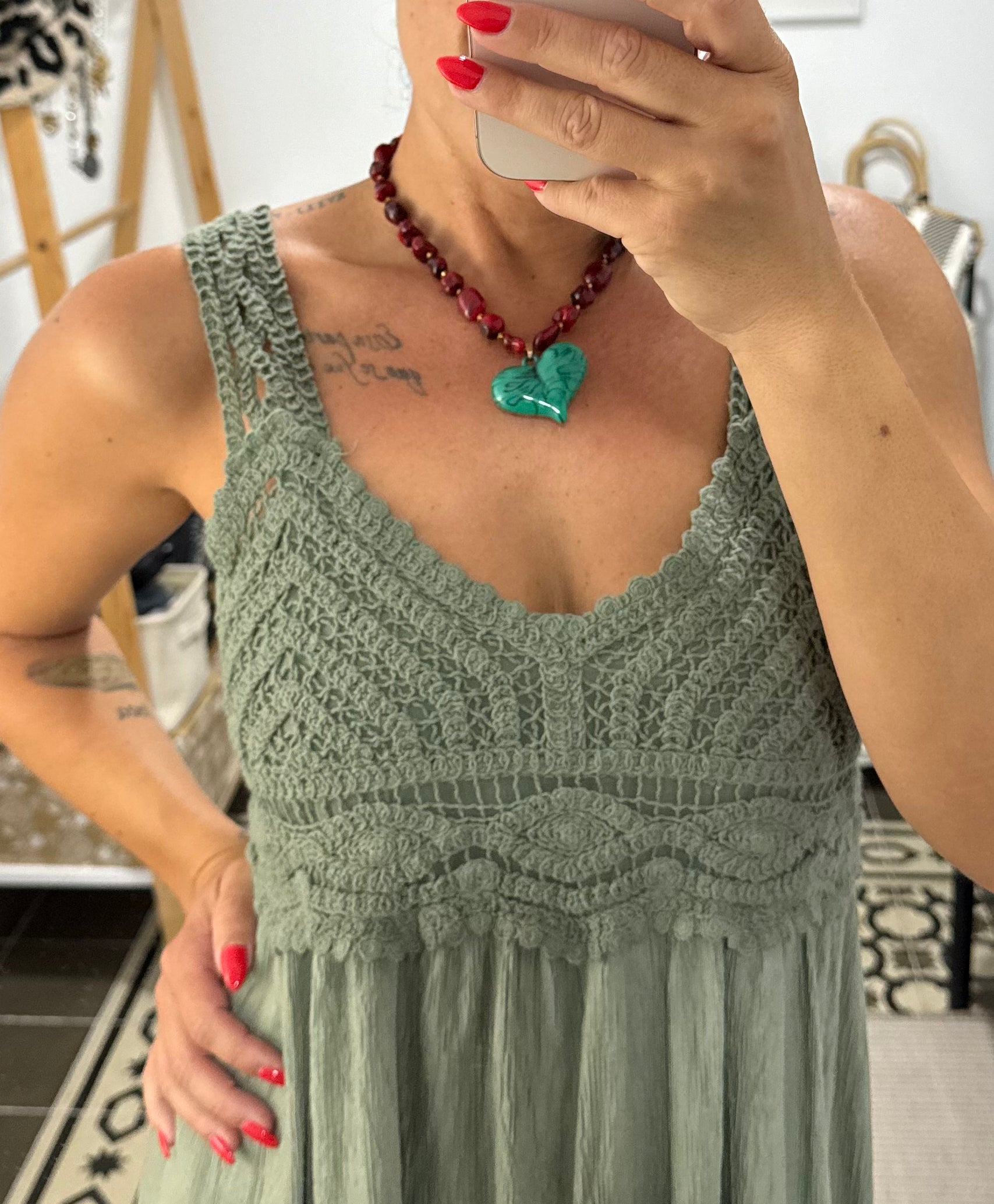 Vestido Azahar — Marrón / Verde