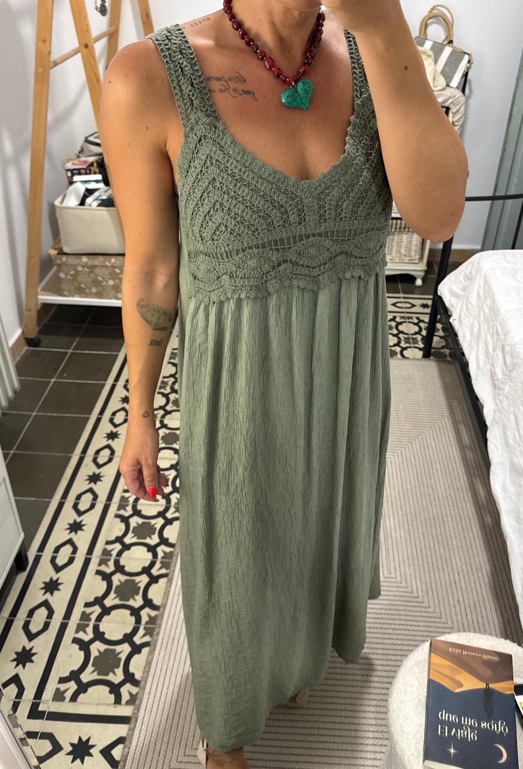 Vestido Azahar — Marrón / Verde