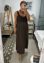Vestido Azahar — Marrón / Verde