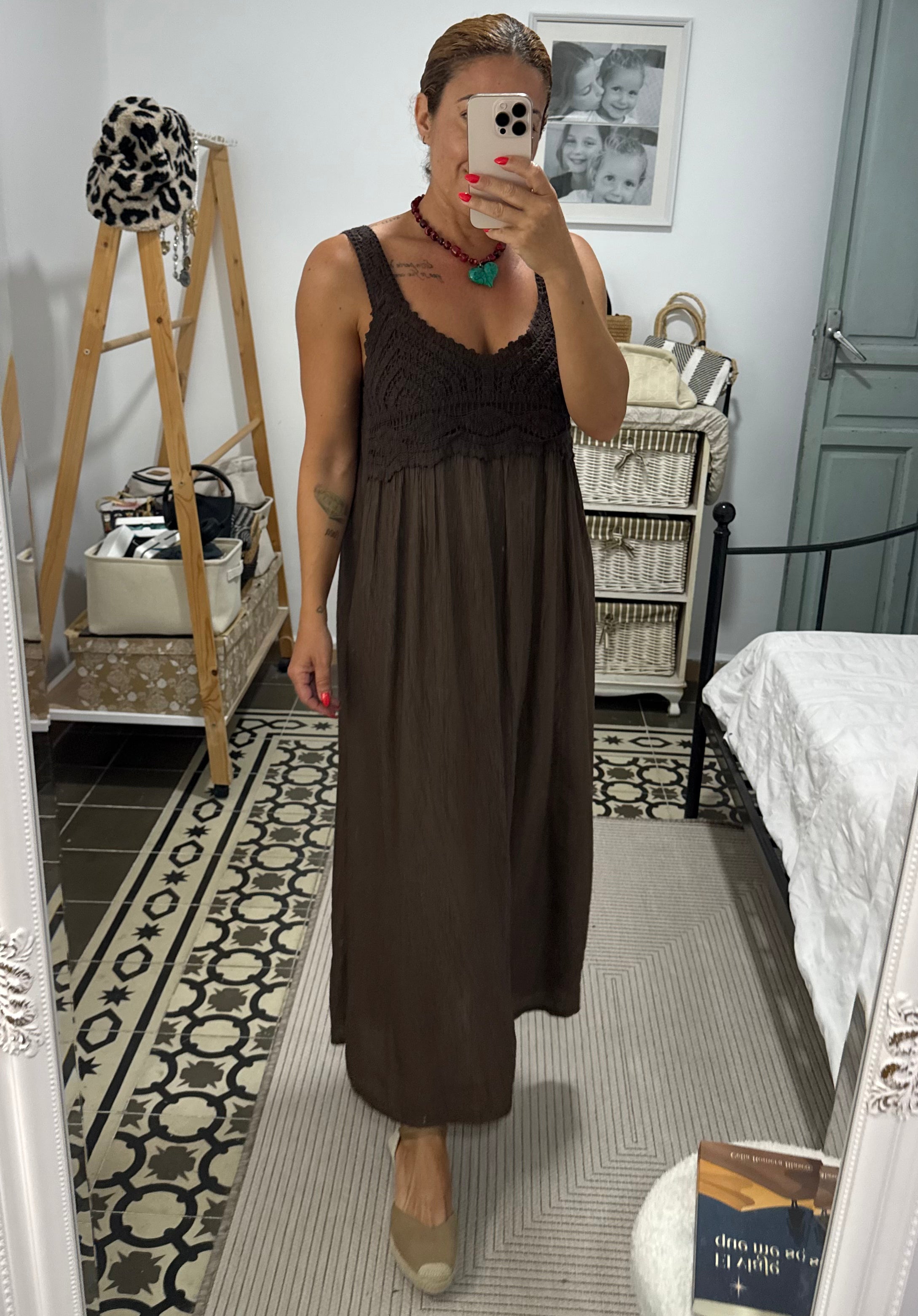 Vestido Azahar — Marrón / Verde