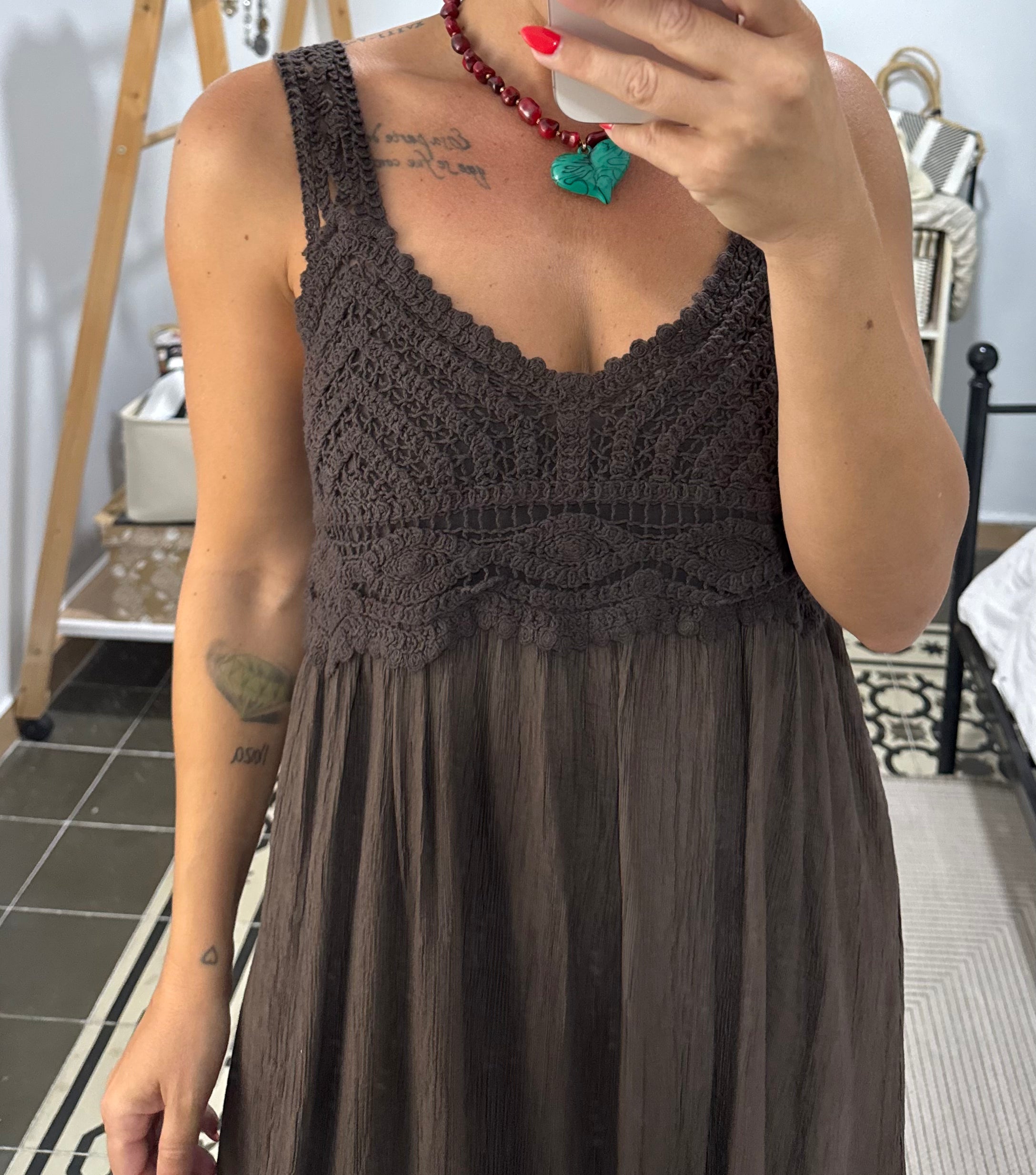 Vestido Azahar — Marrón / Verde