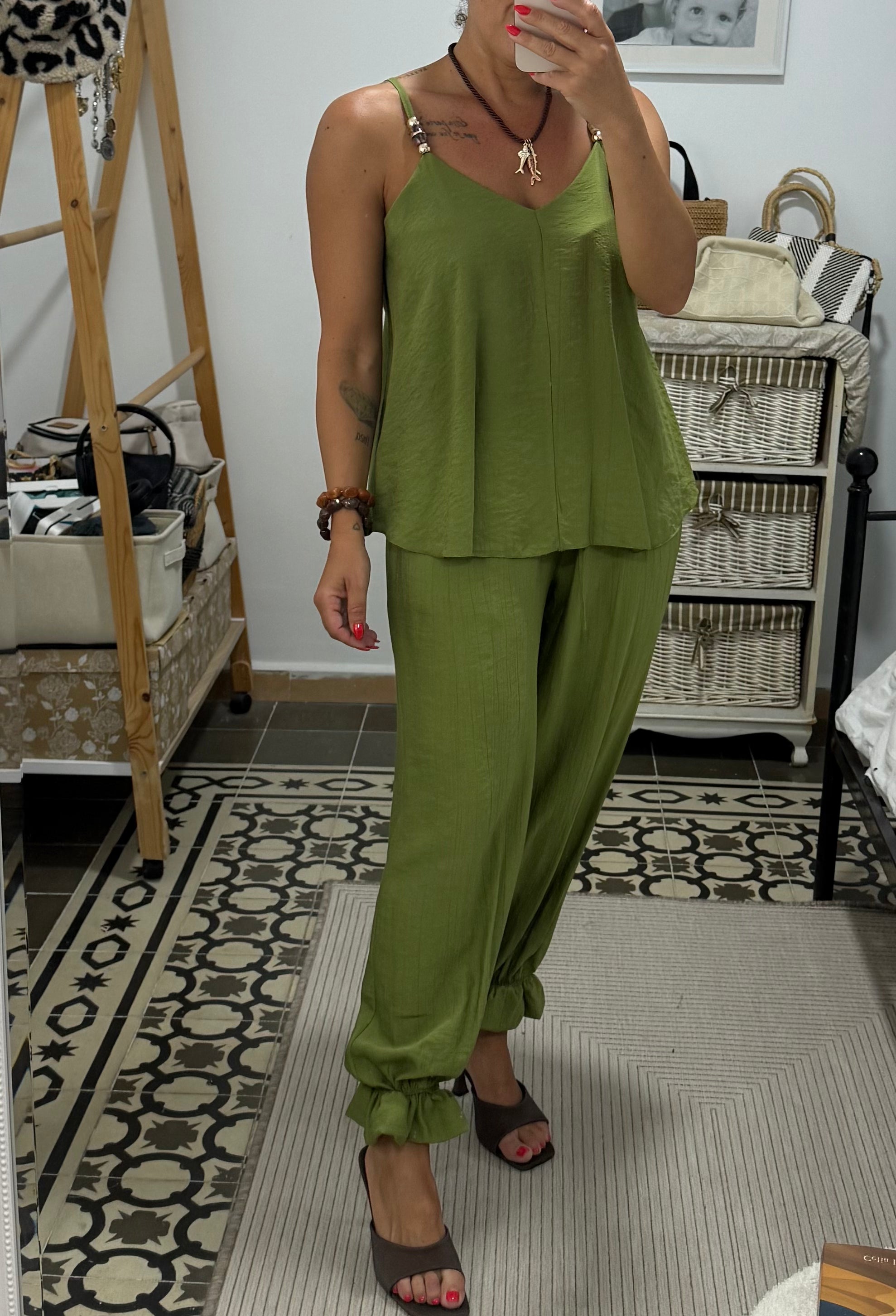 Conjunto Armonía — Marrón / Verde