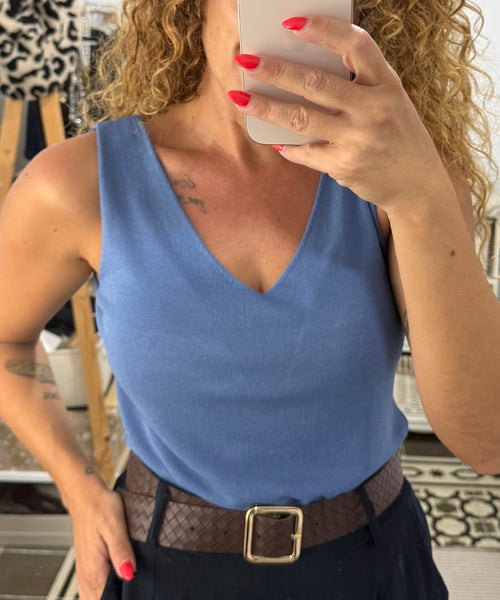 Top Vera — Coral, Azul y Rosa