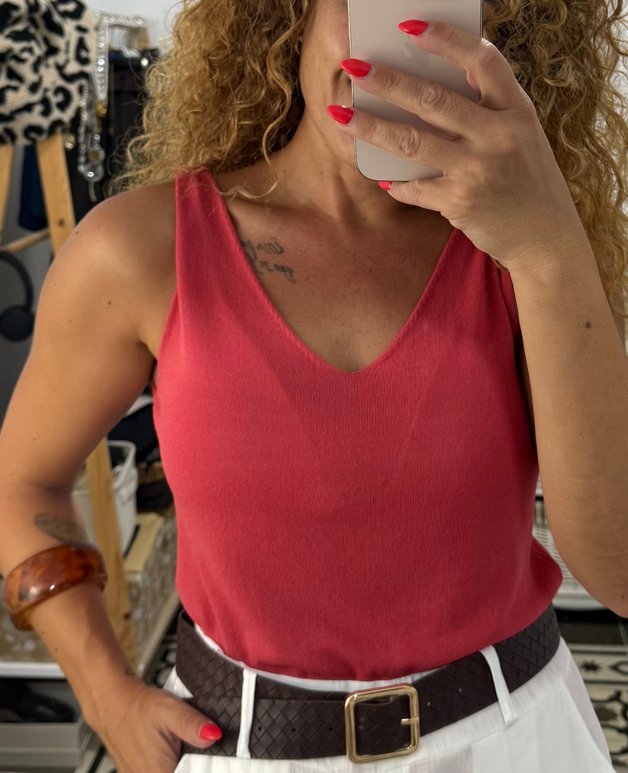 Top Vera — Coral, Azul y Rosa