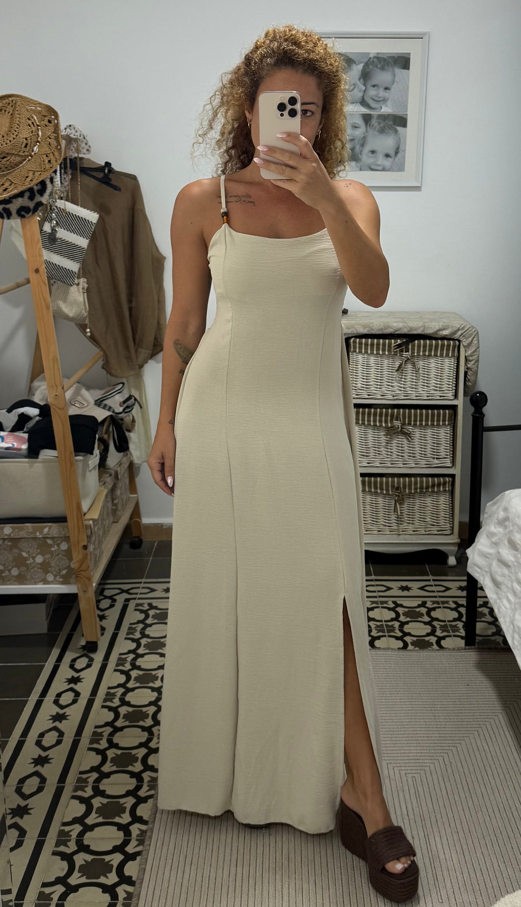 Vestido Amina — Negro / Beige