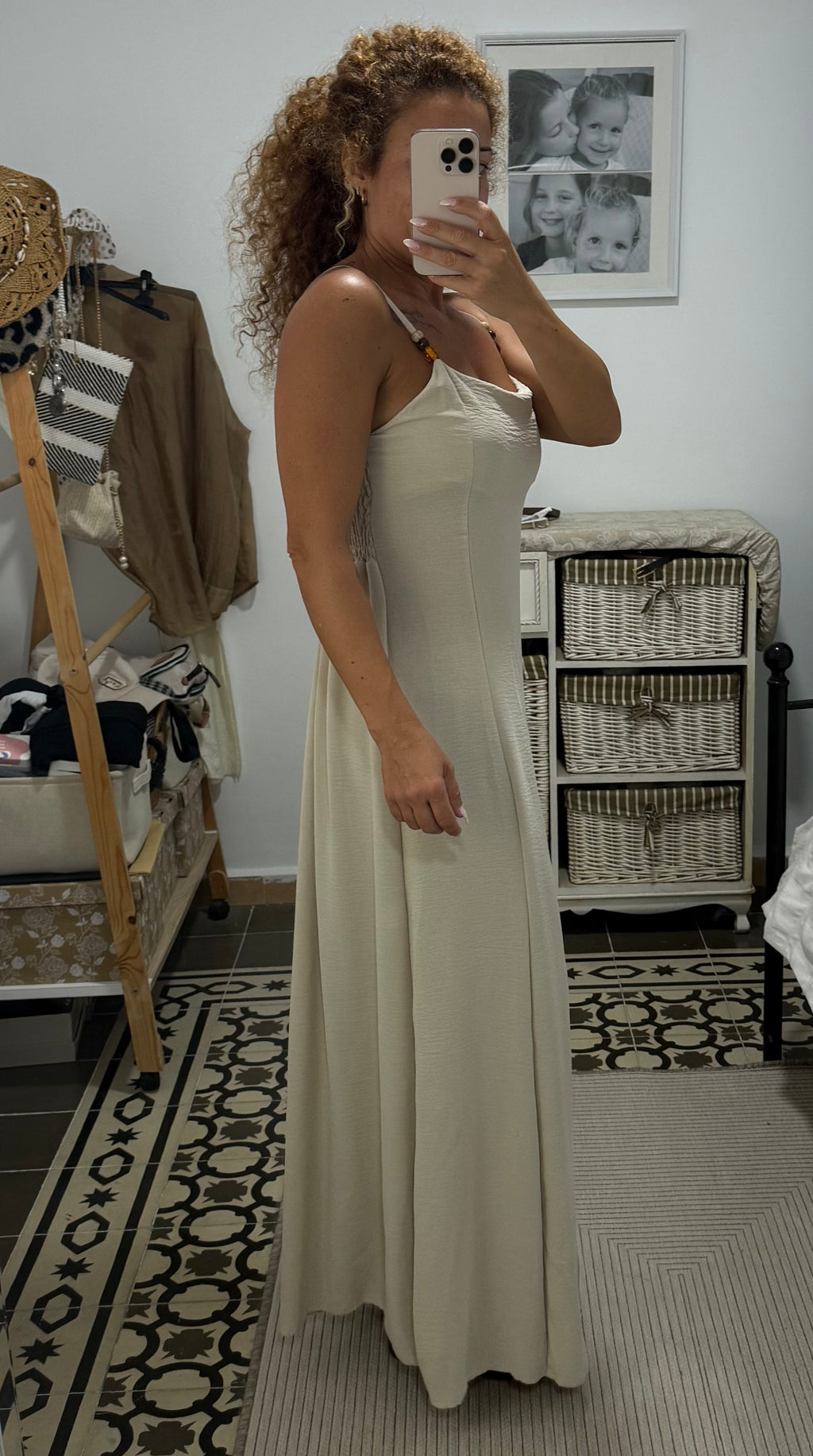 Vestido Amina — Negro / Beige