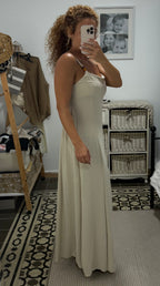 Vestido Amina — Negro / Beige