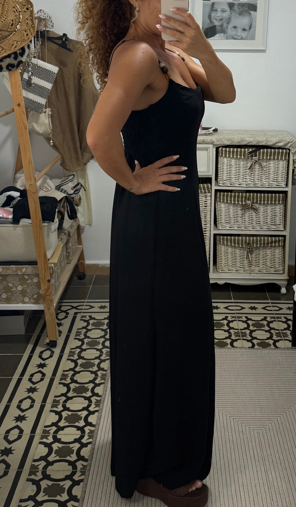 Vestido Amina — Negro / Beige