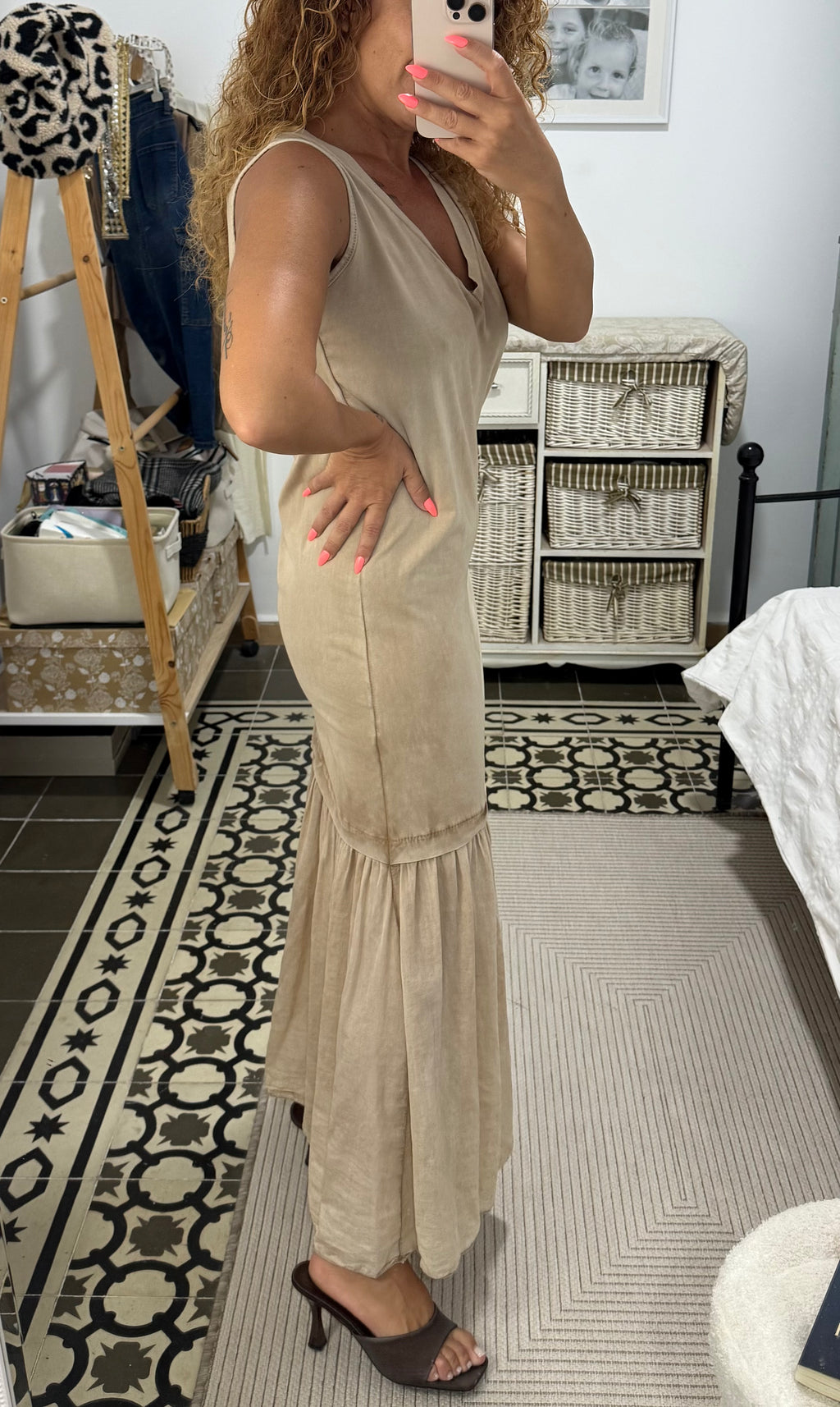 Vestido Ronda — Marrón y Beige