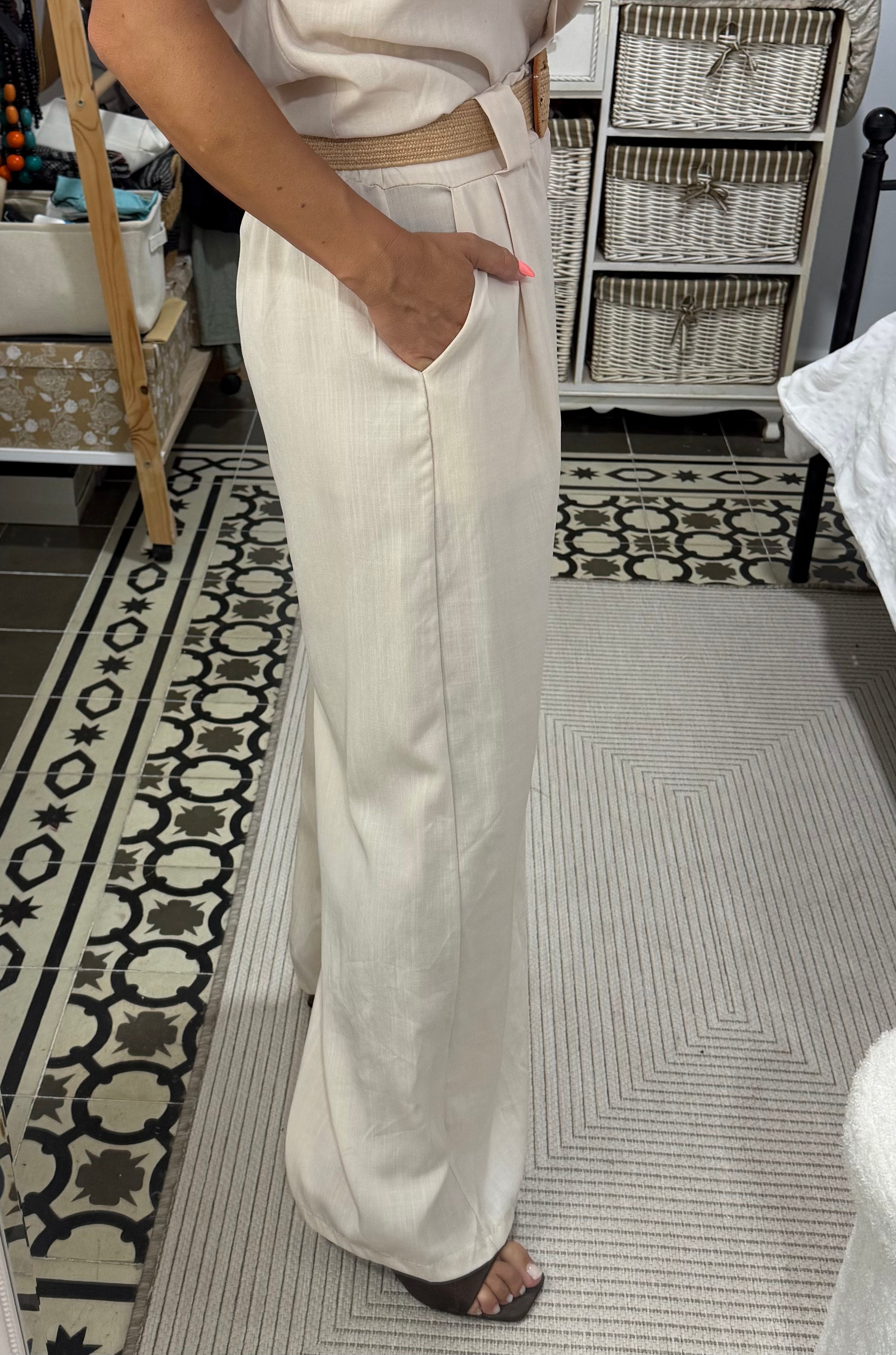 Conjunto Iera con Cinturón— Beige