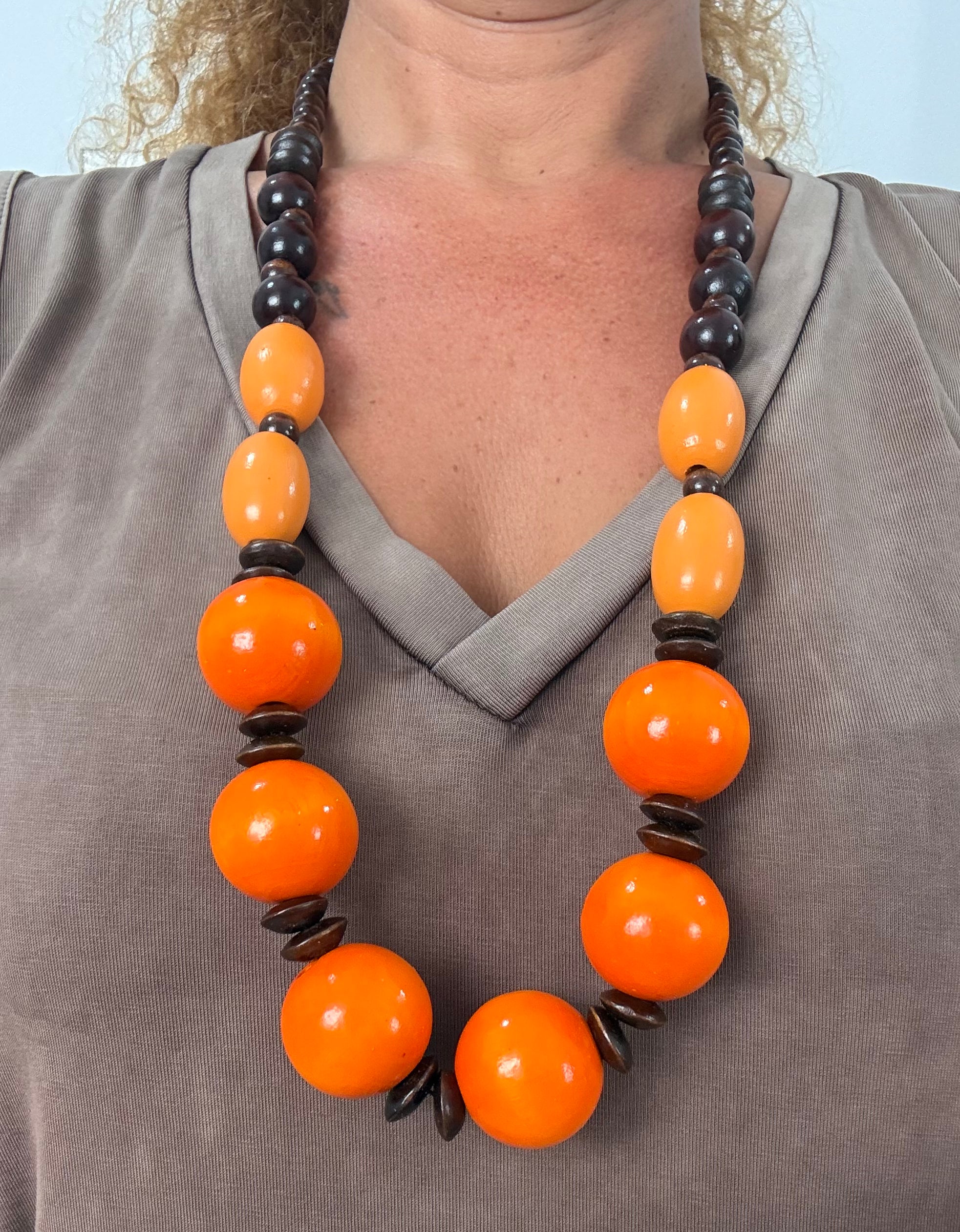 Collar Kenia — Turquesa y Naranja