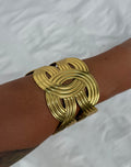 Brazalete Trenza — Dorado