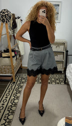 Top Gisela Canalé Desmangado — Negro y Beige