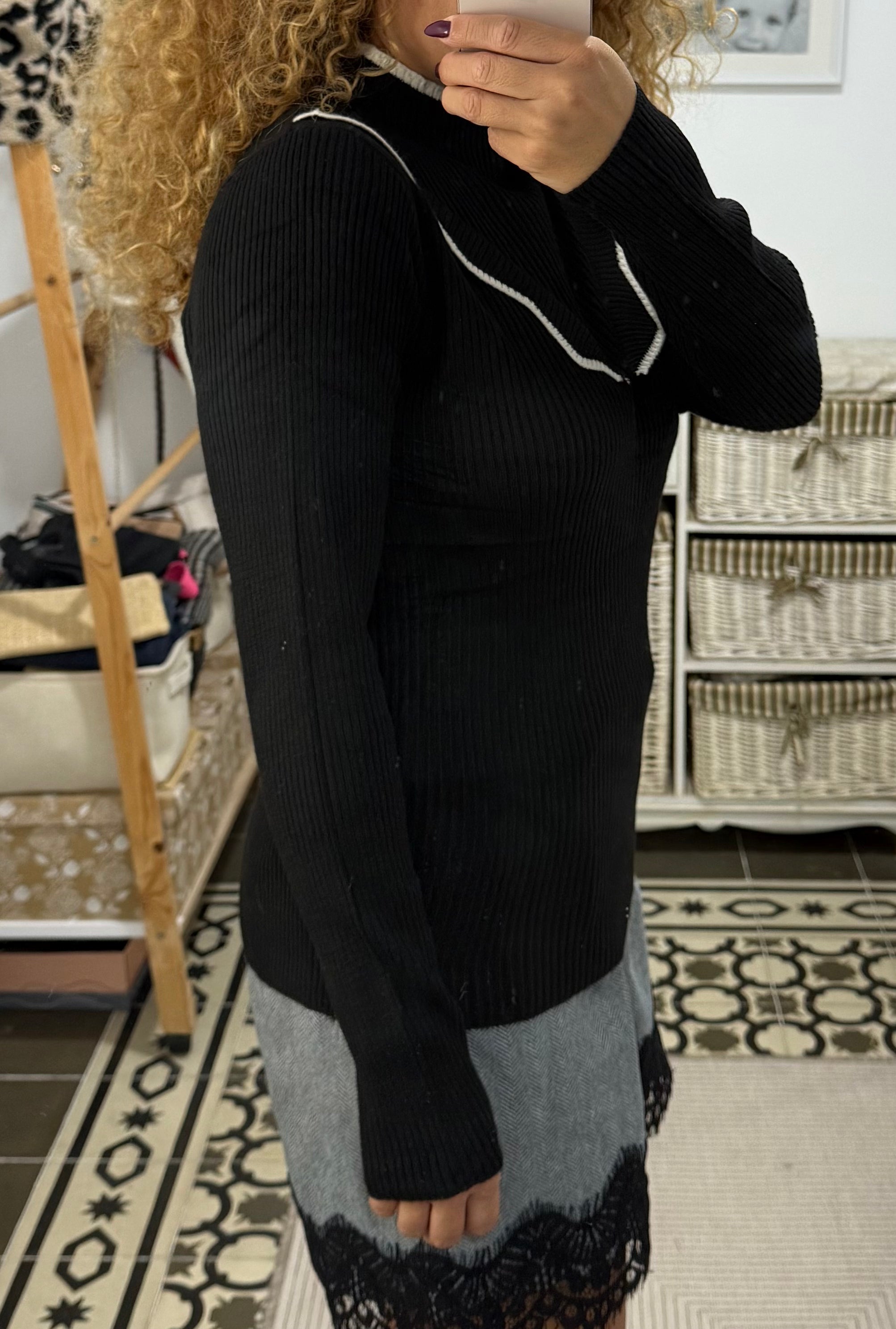 Jersey Doll Canalé — Marrón, Beige, Gris, Negro, Topo y Blanco