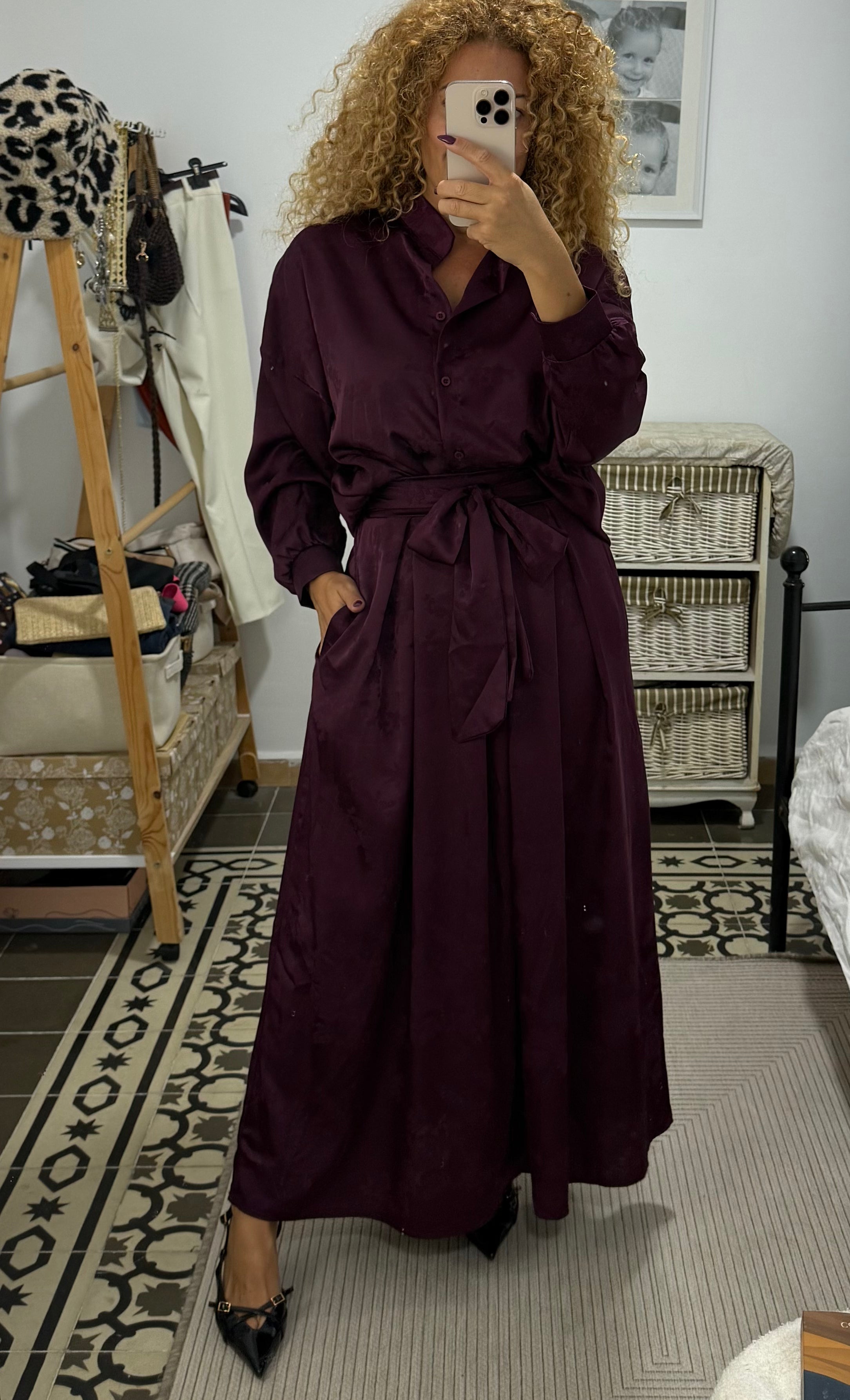 Blusa Lia — Negro y Berenjena