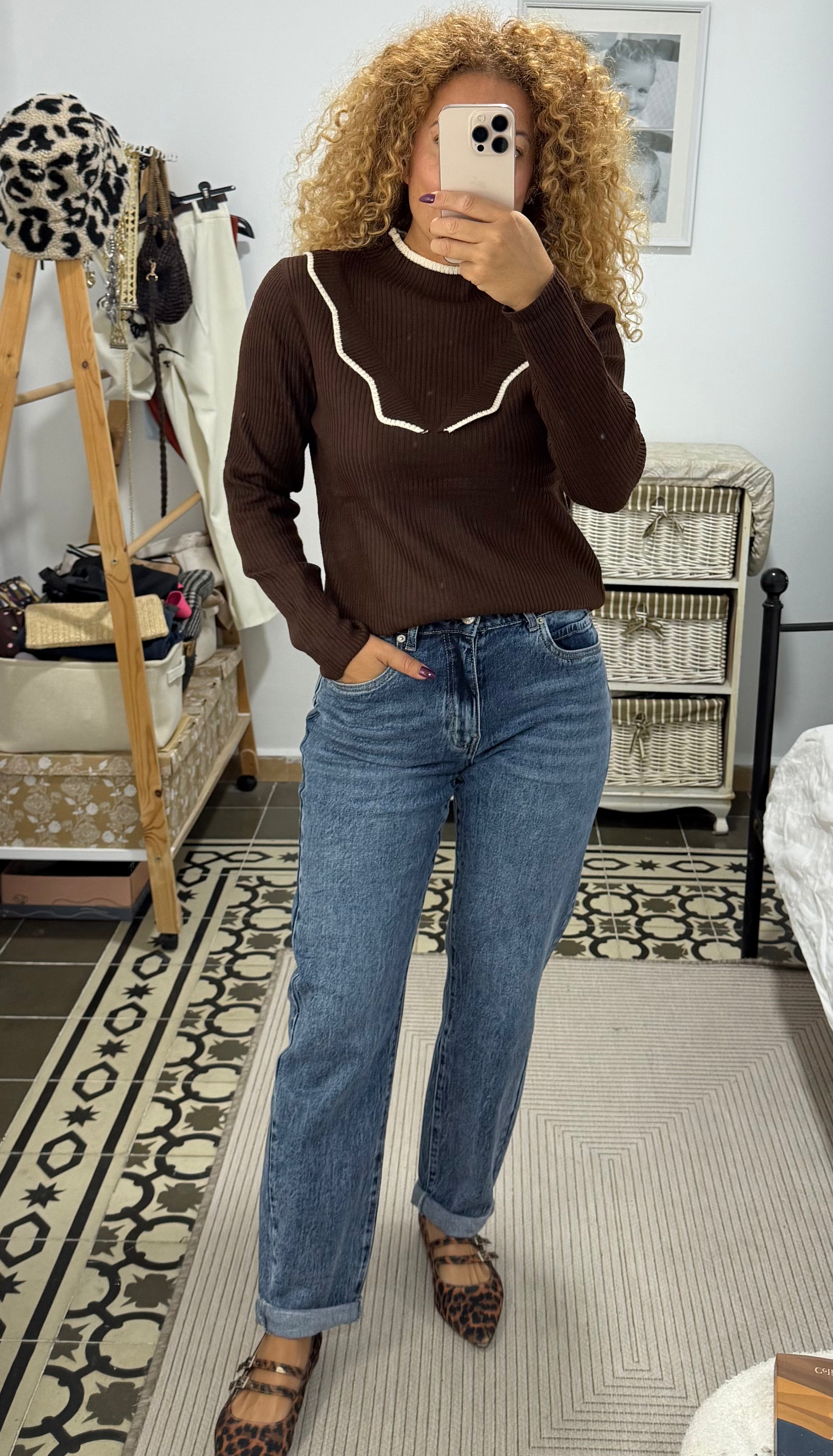 Jersey Doll Canalé — Marrón, Beige, Gris, Negro, Topo y Blanco